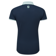 Polo piqué avec encolure Vichy