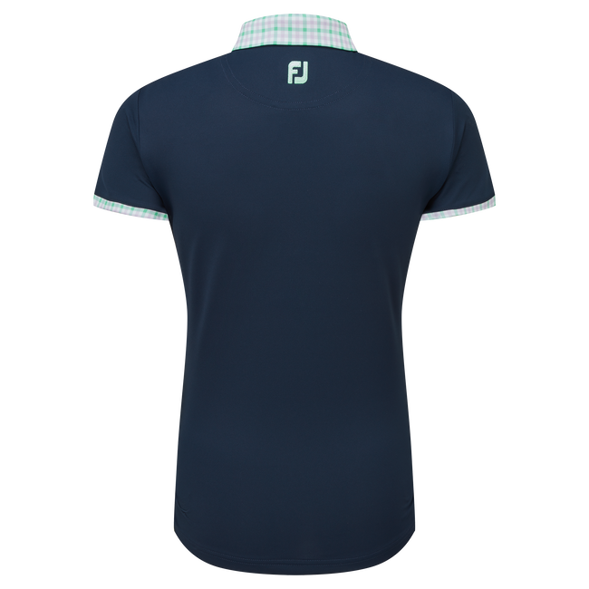 Polo piqué avec encolure Vichy