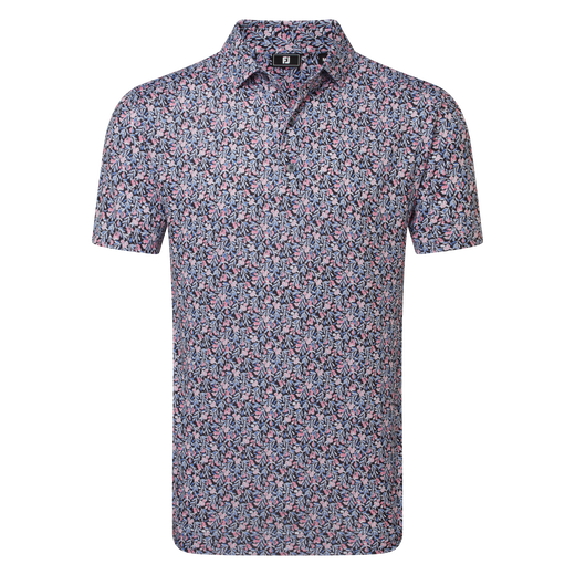 Polo en fil d'Ecosse imprim&eacute; floral