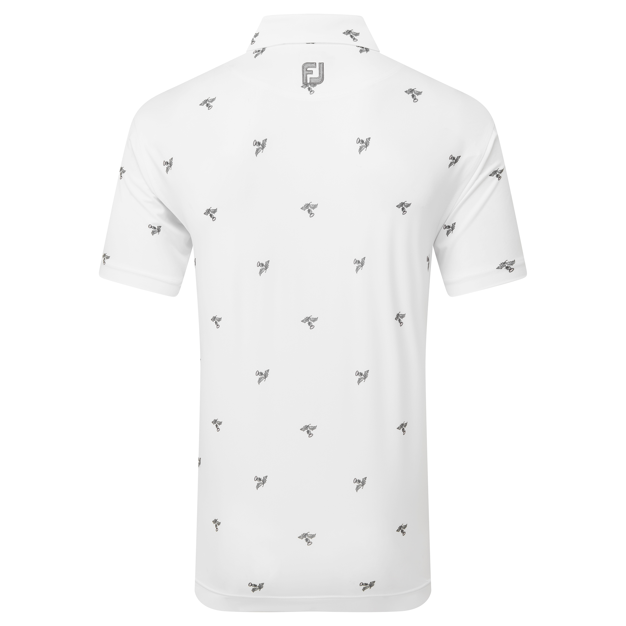 Polo en fil d'Ecosse imprim&eacute; Chardons