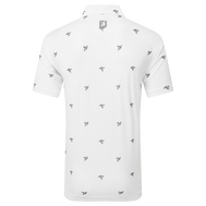 Polo en fil d'Ecosse imprimé Chardons