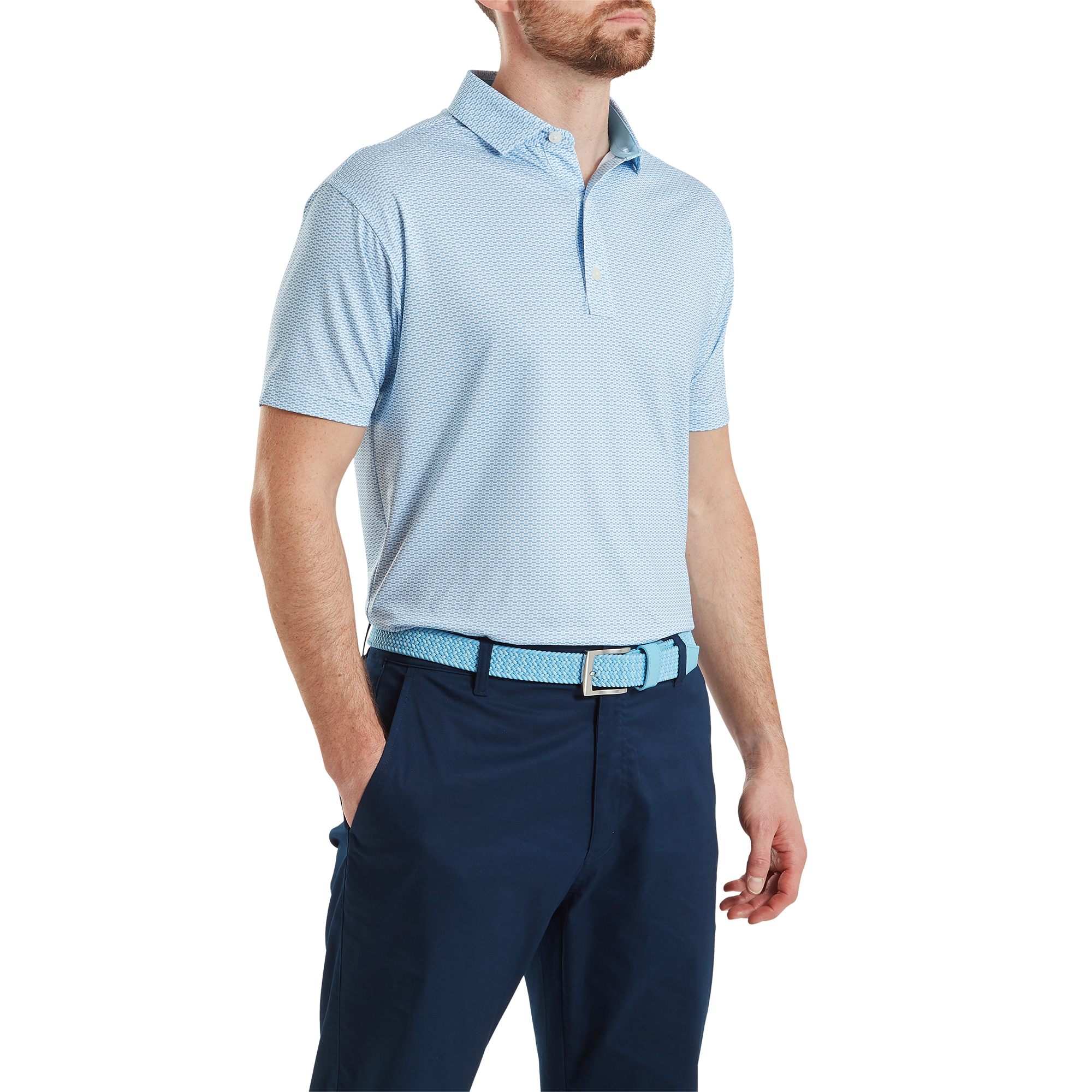 Polo en fil d'Ecosse imprim&eacute; drapeau nautique FJ