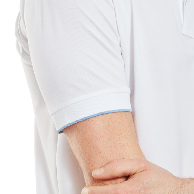 Polo piqué uni avec rayure sur le col