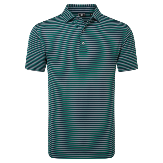 Polo en fil d'Ecosse &agrave; rayures ombr&eacute;es