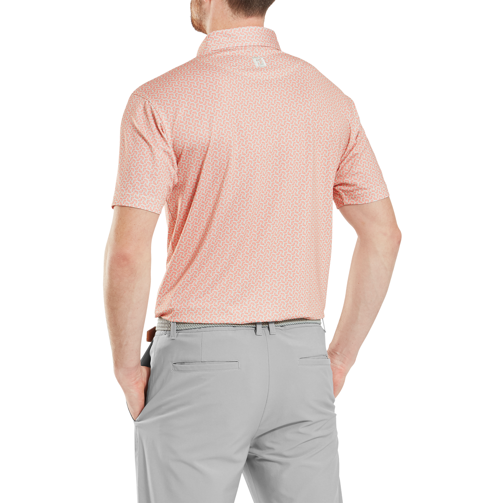 Polo en fil d'Ecosse imprim&eacute; Citron