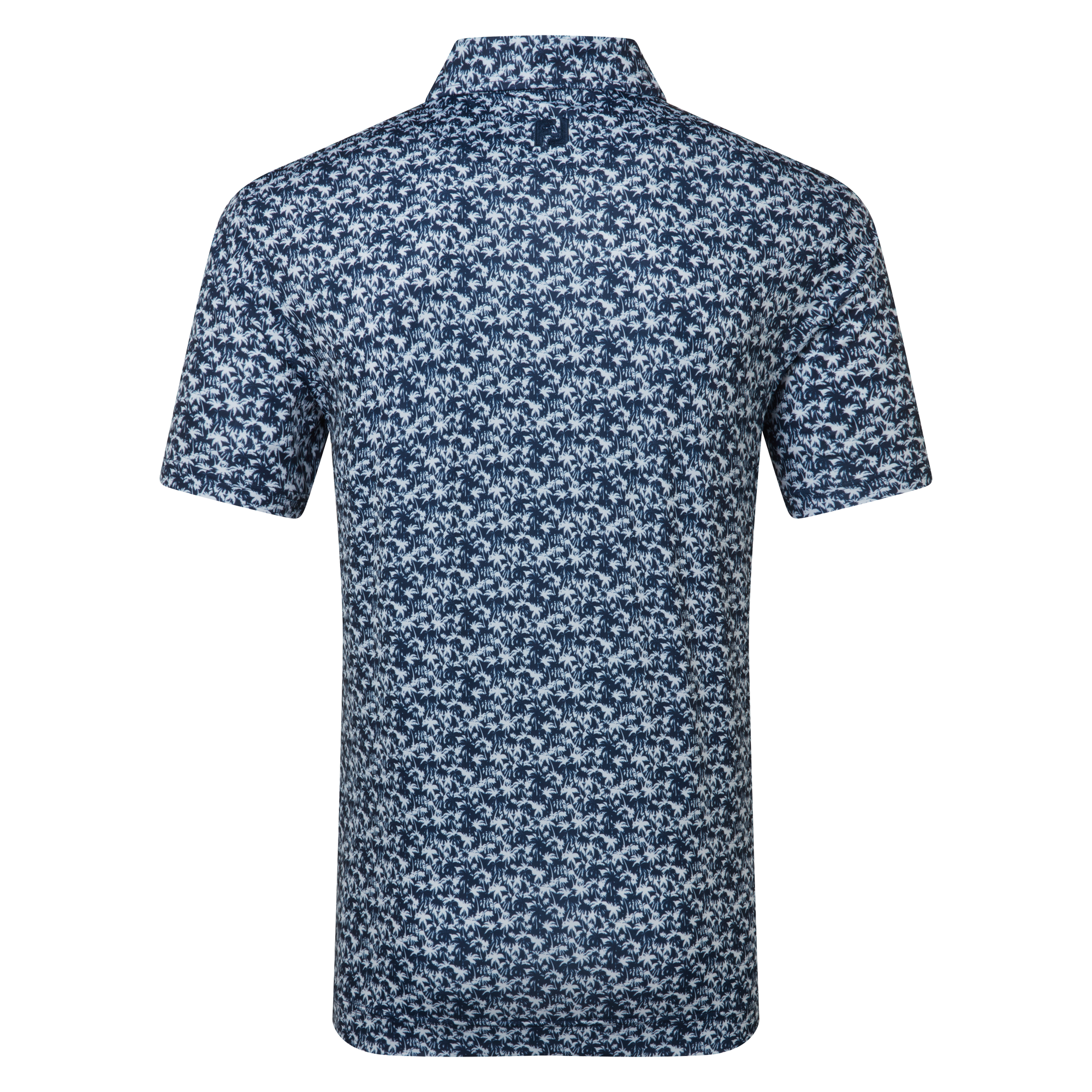 Polo en fil d'Ecosse imprim&eacute; palmiers