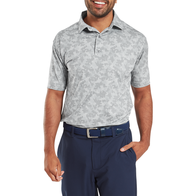 Polo en fil d'Ecosse imprimé camouflage