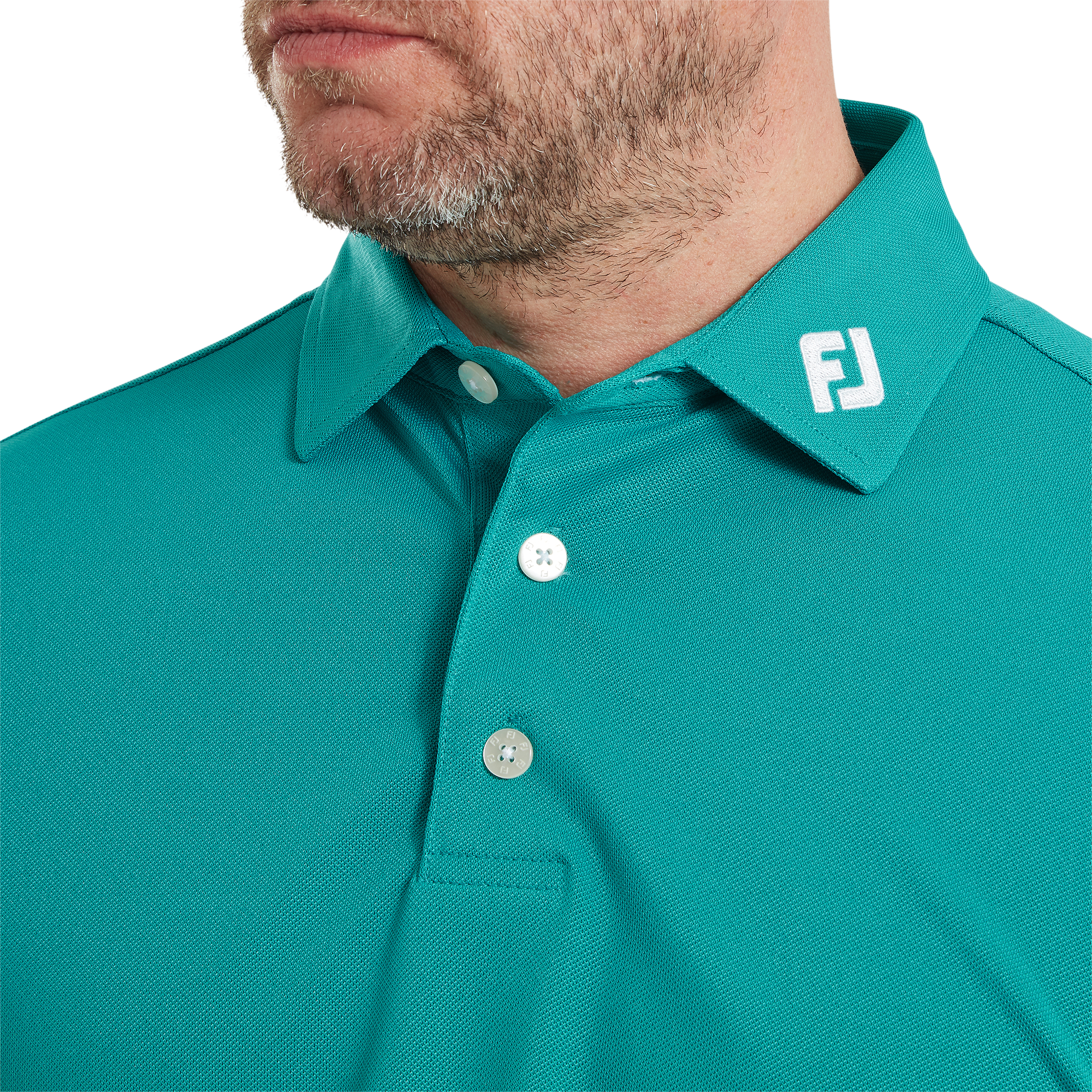 Polo Stretch Piqu&eacute; uni avec logo FJ sur col