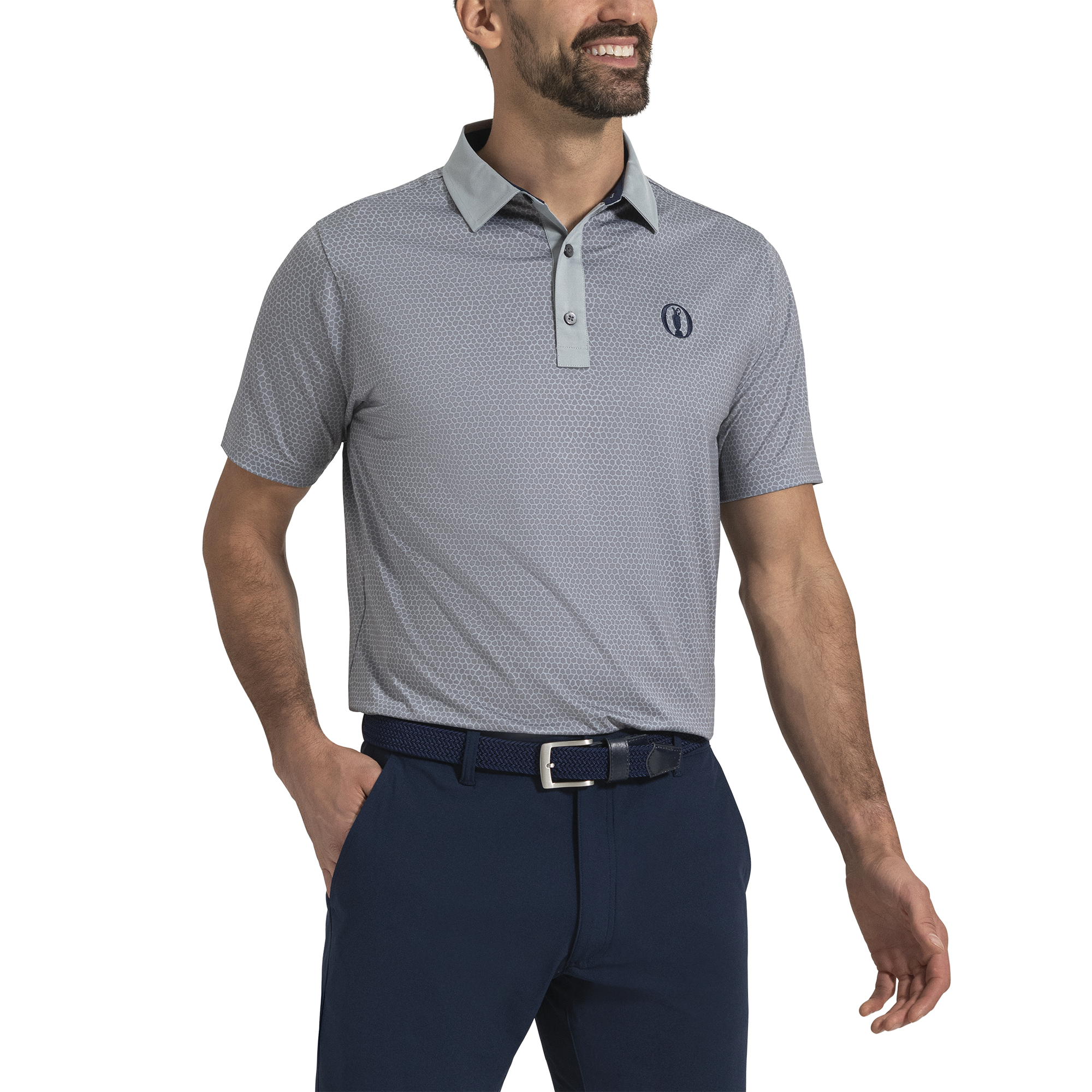 Polo en fil d'Ecosse imprim&eacute; Rock