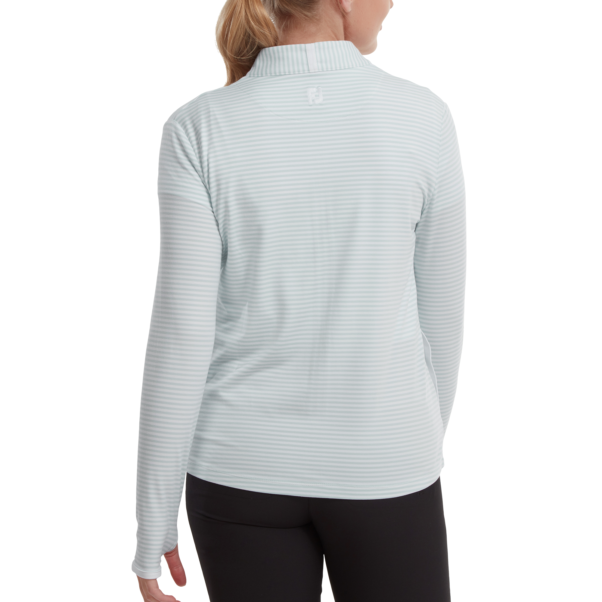 Pullover Full-Zip l&eacute;ger &agrave; rayures ton sur ton