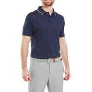 Polo piqué uni avec rayure sur le col