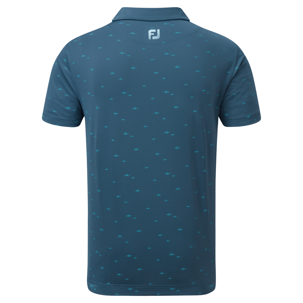 Polo en Fil d'Ecosse imprim&eacute;s poissons