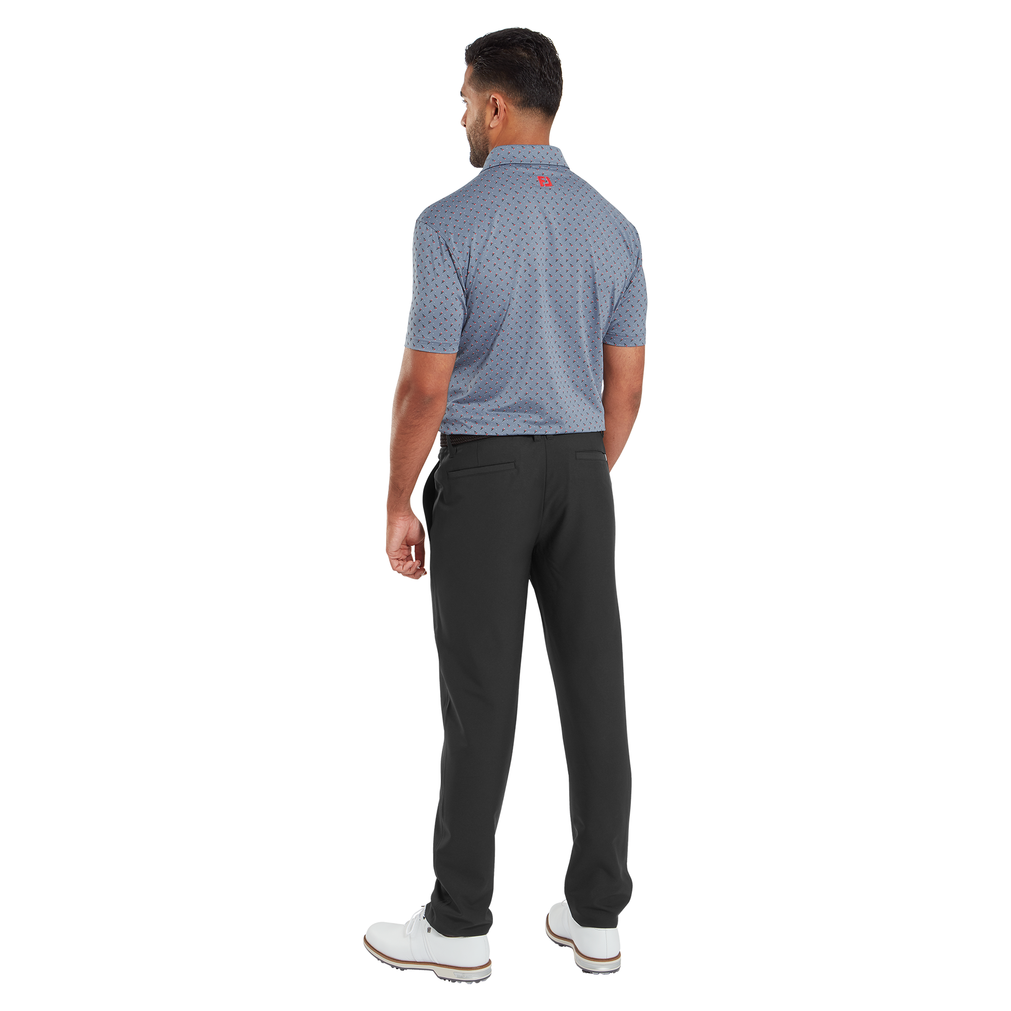 Polo en fil d'Ecosse imprim&eacute; bourgeon