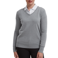 Wollmischpullover mit V-Ausschnitt