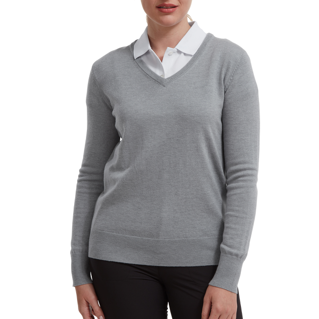 Wollmischpullover mit V-Ausschnitt