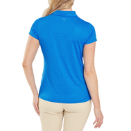 Polo en fil d'Ecosse à mancherons et impression florale