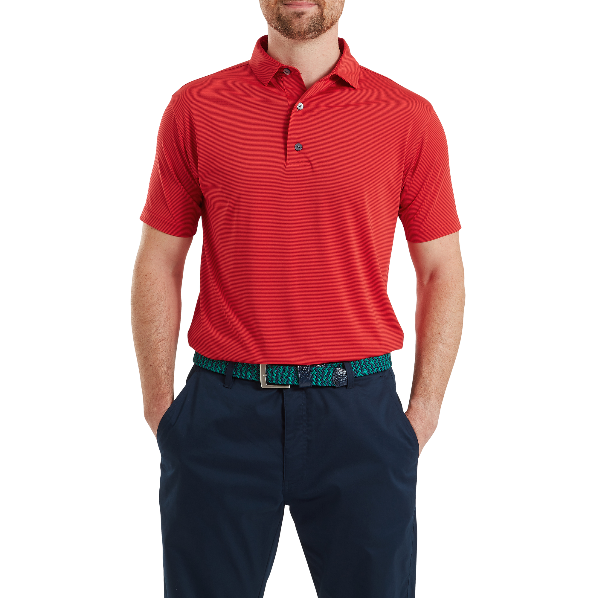 Polo en fil d'Ecosse &agrave; micro rayures