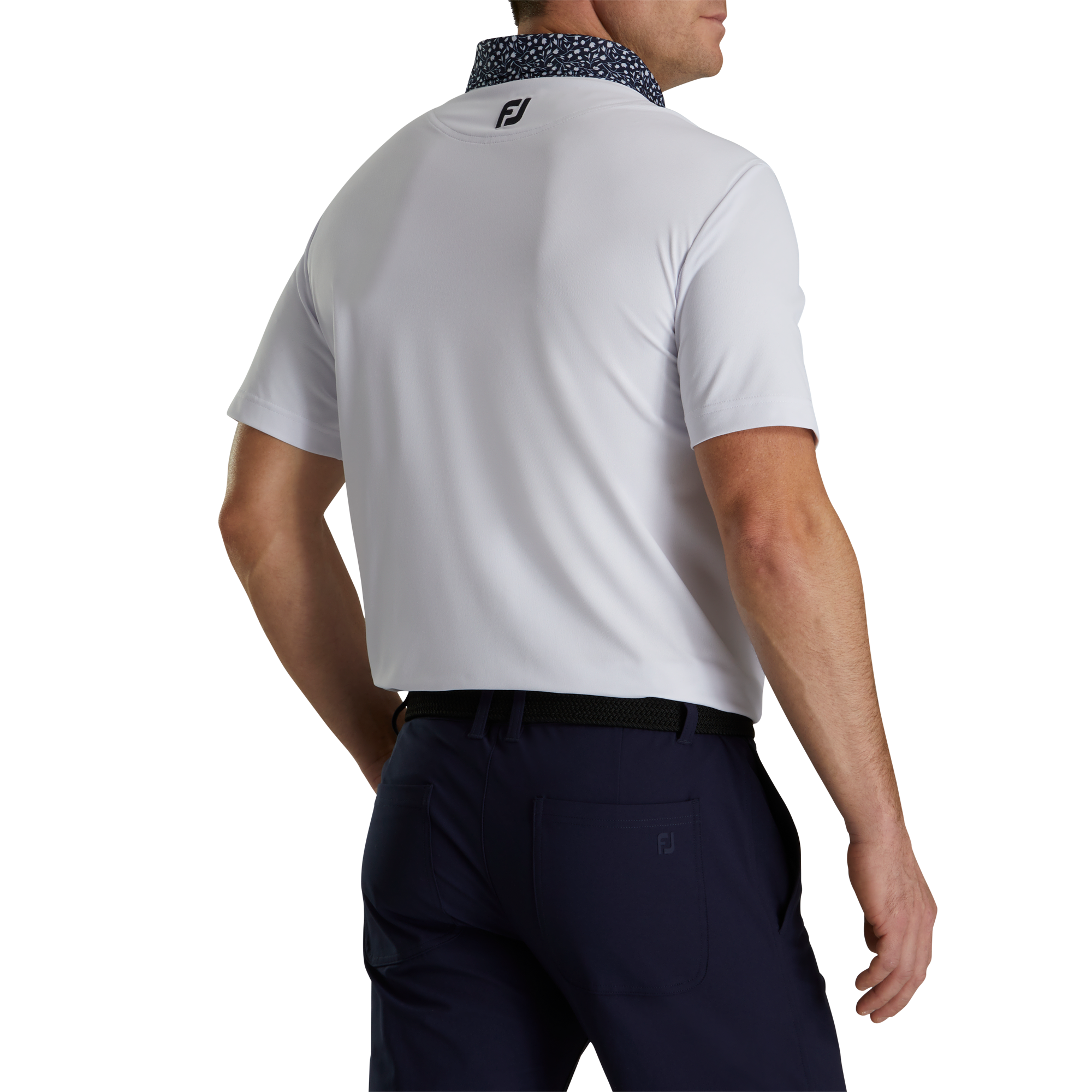 Polo piqu&eacute; avec col imprim&eacute; Tulipe