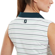 Polo sans manche rayé en fil d'Ecosse