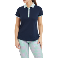 Polo piqué avec encolure Vichy