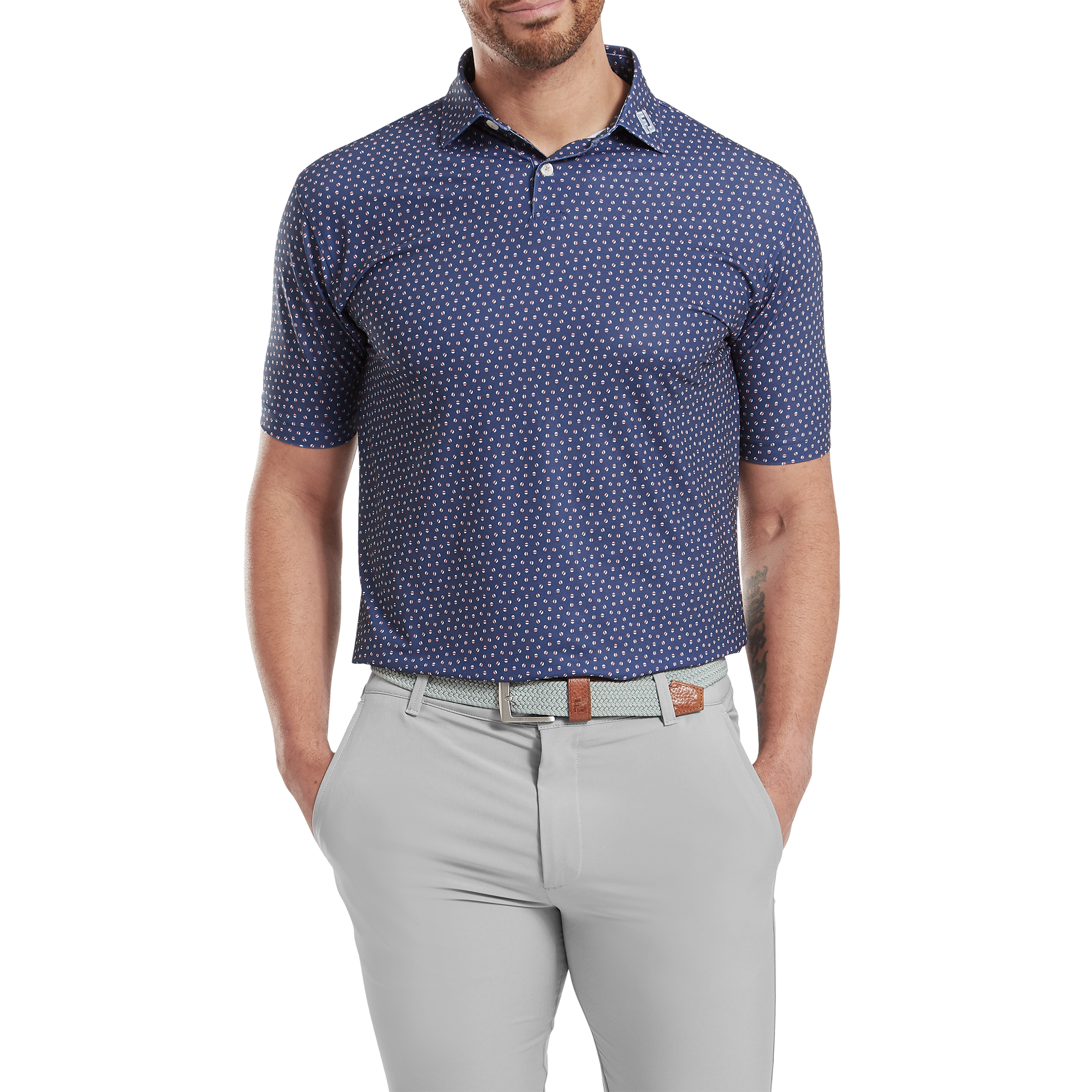 Polo piqu&eacute; imprim&eacute; g&eacute;lule