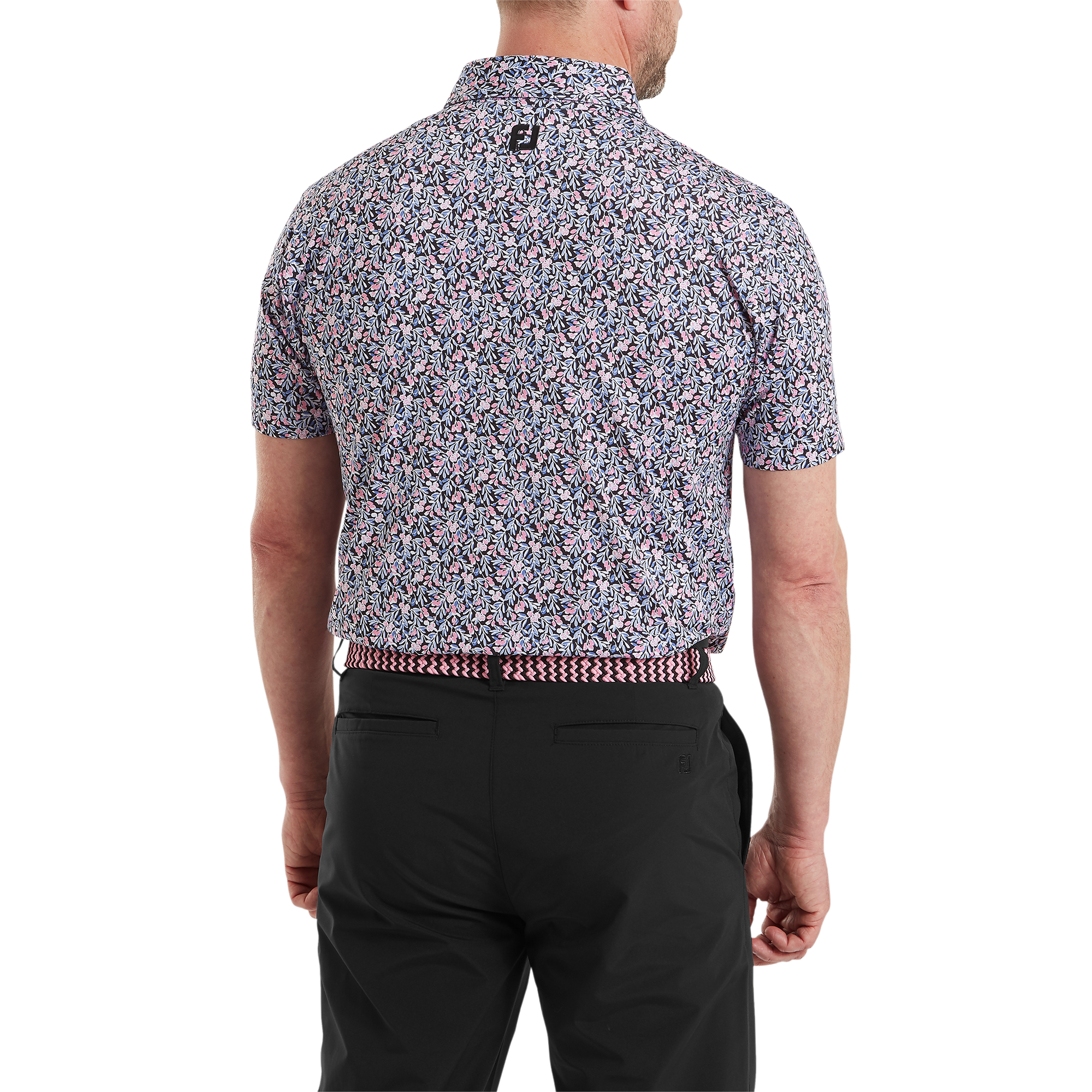 Polo en fil d'Ecosse imprim&eacute; floral