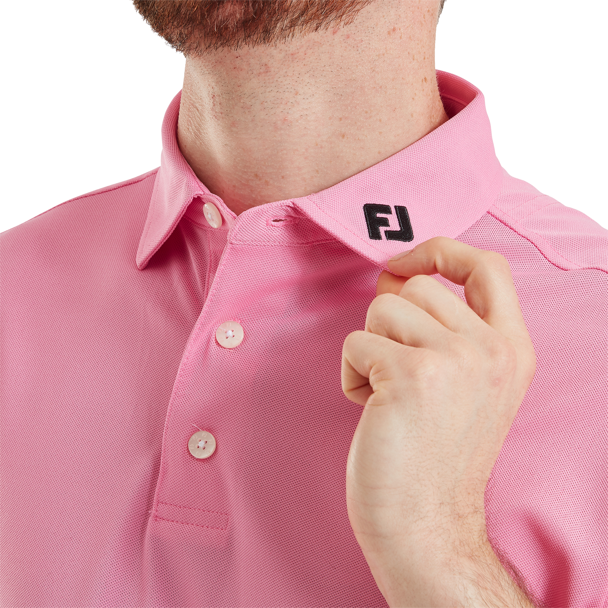 Polo Stretch Piqu&eacute; uni avec logo FJ sur col