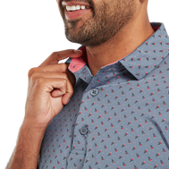 Polo en fil d'Ecosse imprimé bourgeon