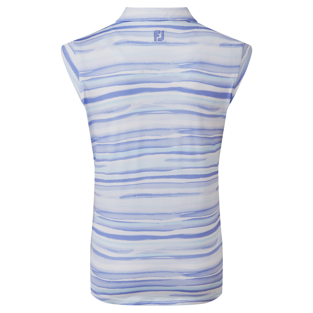 Polo en Fil d'Ecosse &agrave; mancherons imprim&eacute; aquarelle