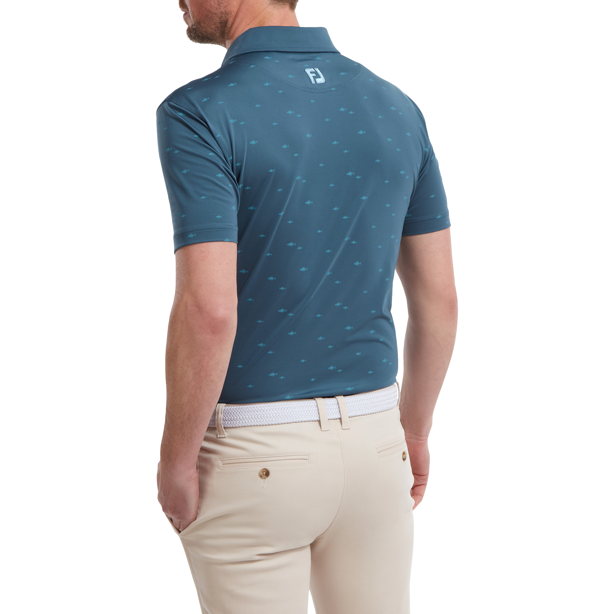 Polo en Fil d'Ecosse imprim&eacute;s poissons