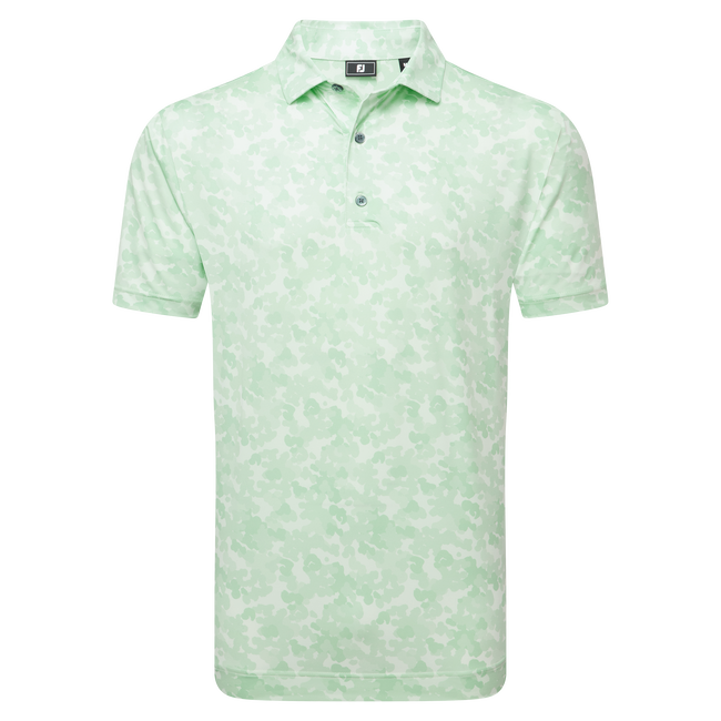 Polo en fil d'Ecosse imprimé camouflage