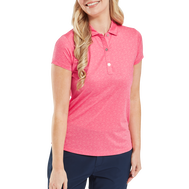 Polo en fil d'Ecosse à mancherons et impression florale