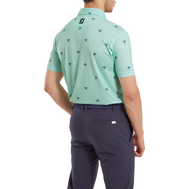 Polo en fil d'Ecosse imprimé Chardons