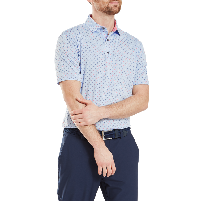 Polo en fil d'Ecosse imprimé bourgeon