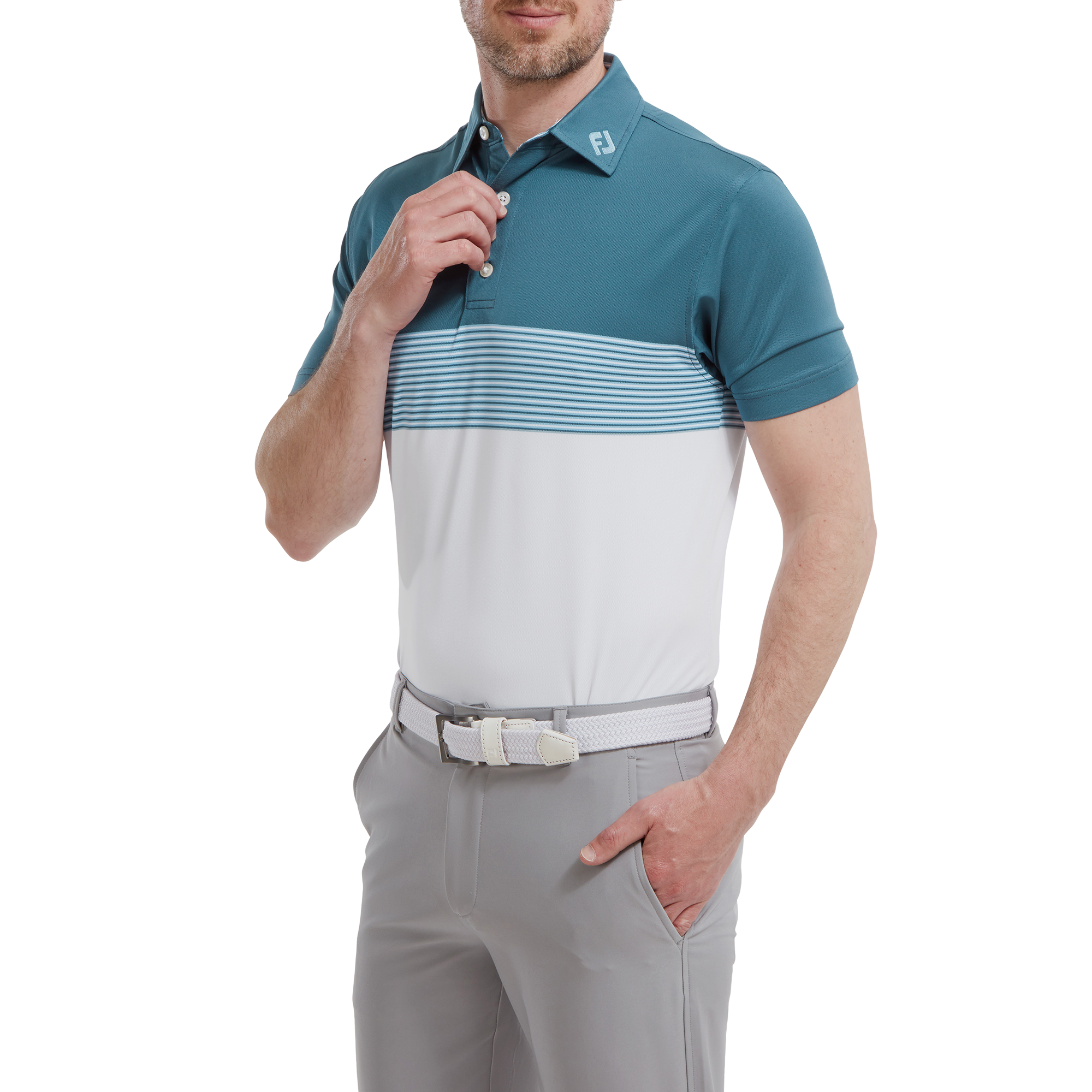 Polo Piqu&eacute; avec blocs de couleurs