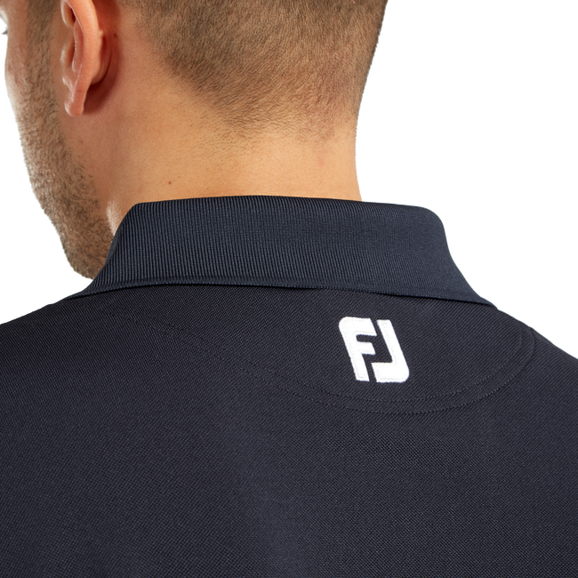 Polo Stretch Piqué uni avec col en tricot