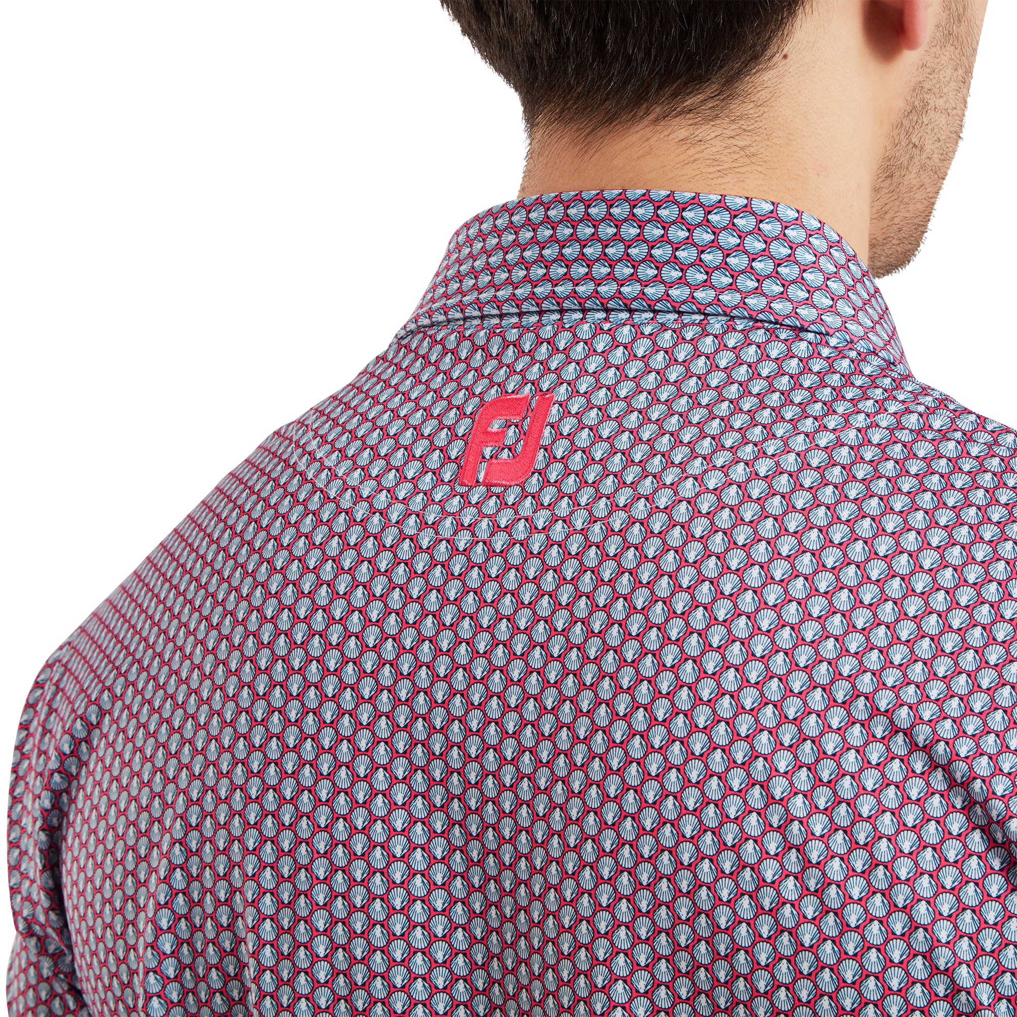 Polo  en fil d'Ecosse imprim&eacute; coquilles St Jacques