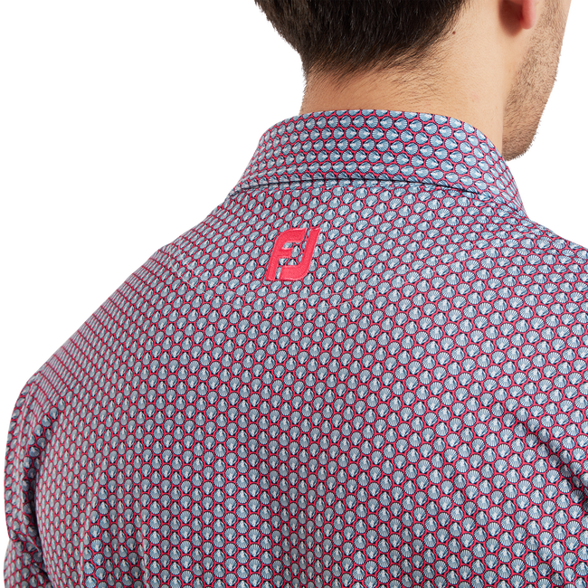 Polo  en fil d'Ecosse imprimé coquilles St Jacques