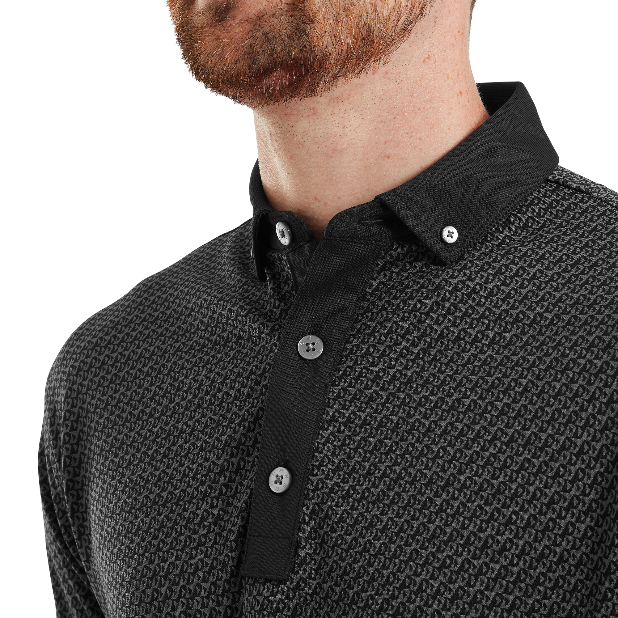 Polo Jacquard imprim&eacute; g&eacute;om&eacute;trique