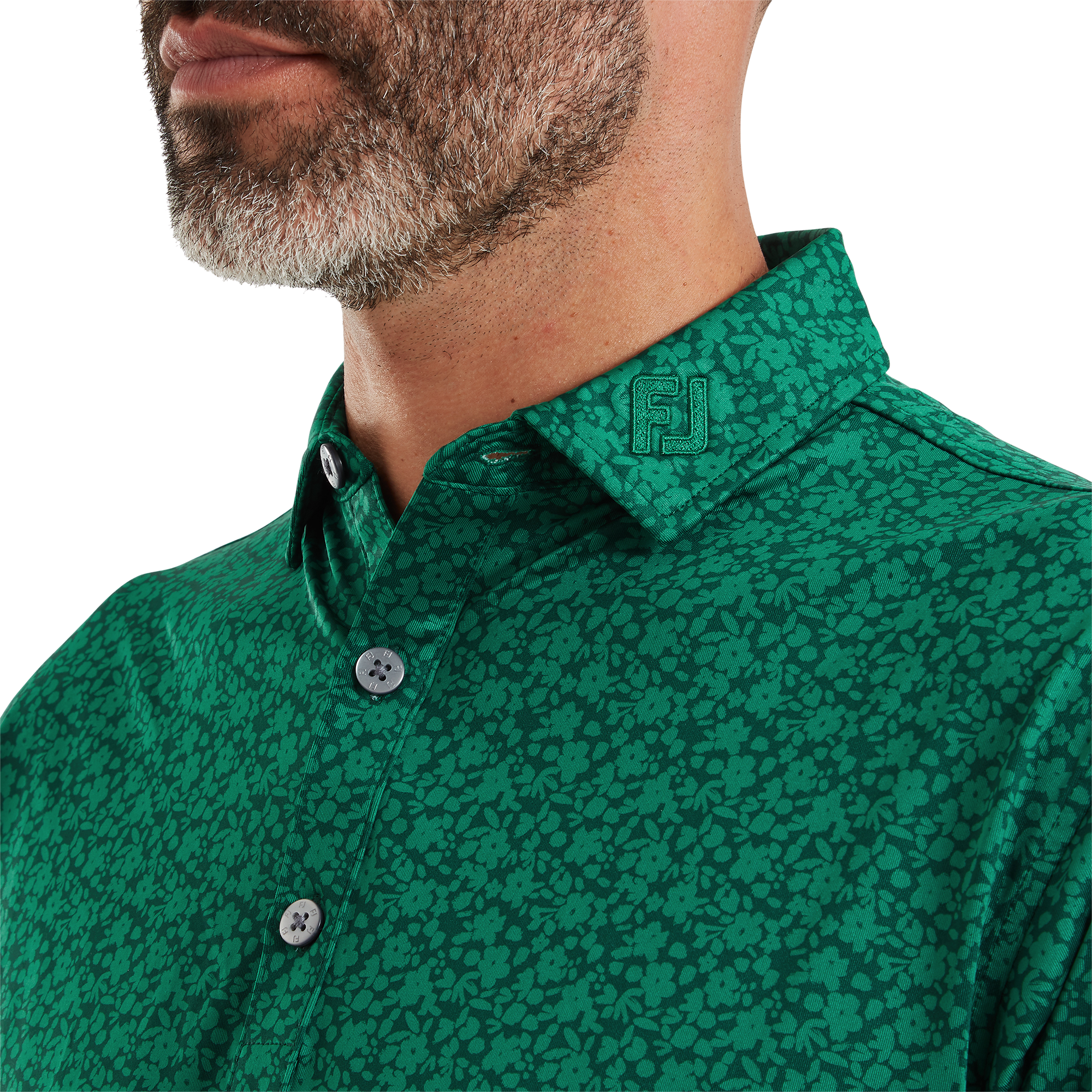 Polo imprim&eacute; Floral en fil d'Ecosse