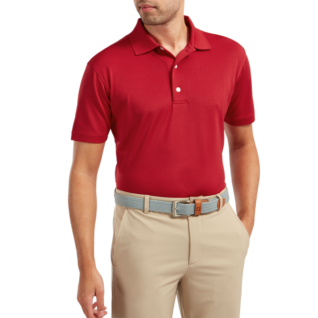 Polo Stretch Piqué uni avec col en tricot