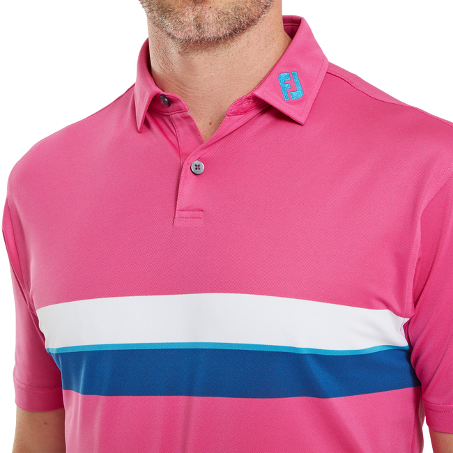 Polo piqué avec double bandes sur poitrine