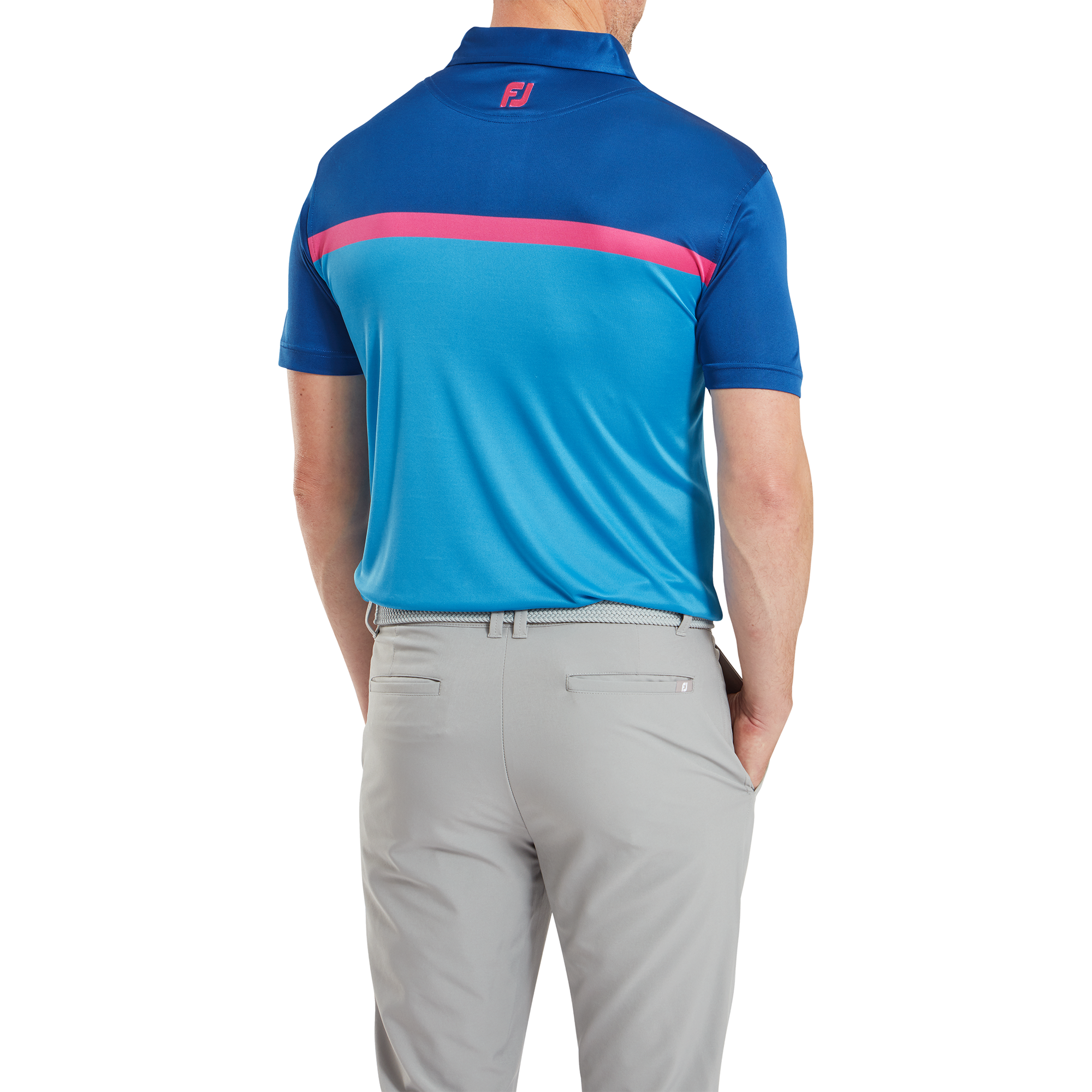 Polo Interlock avec blocs de couleurs