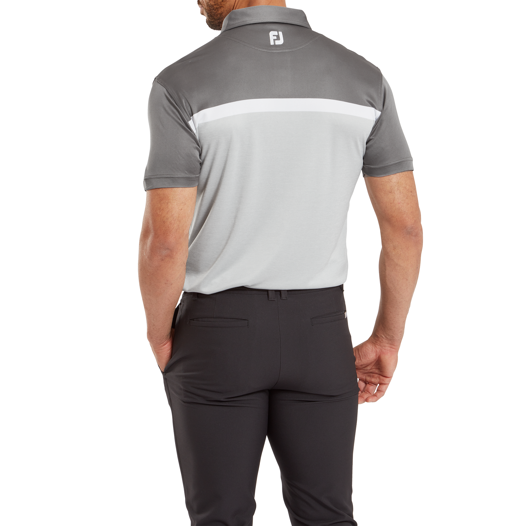 Polo Interlock avec blocs de couleurs