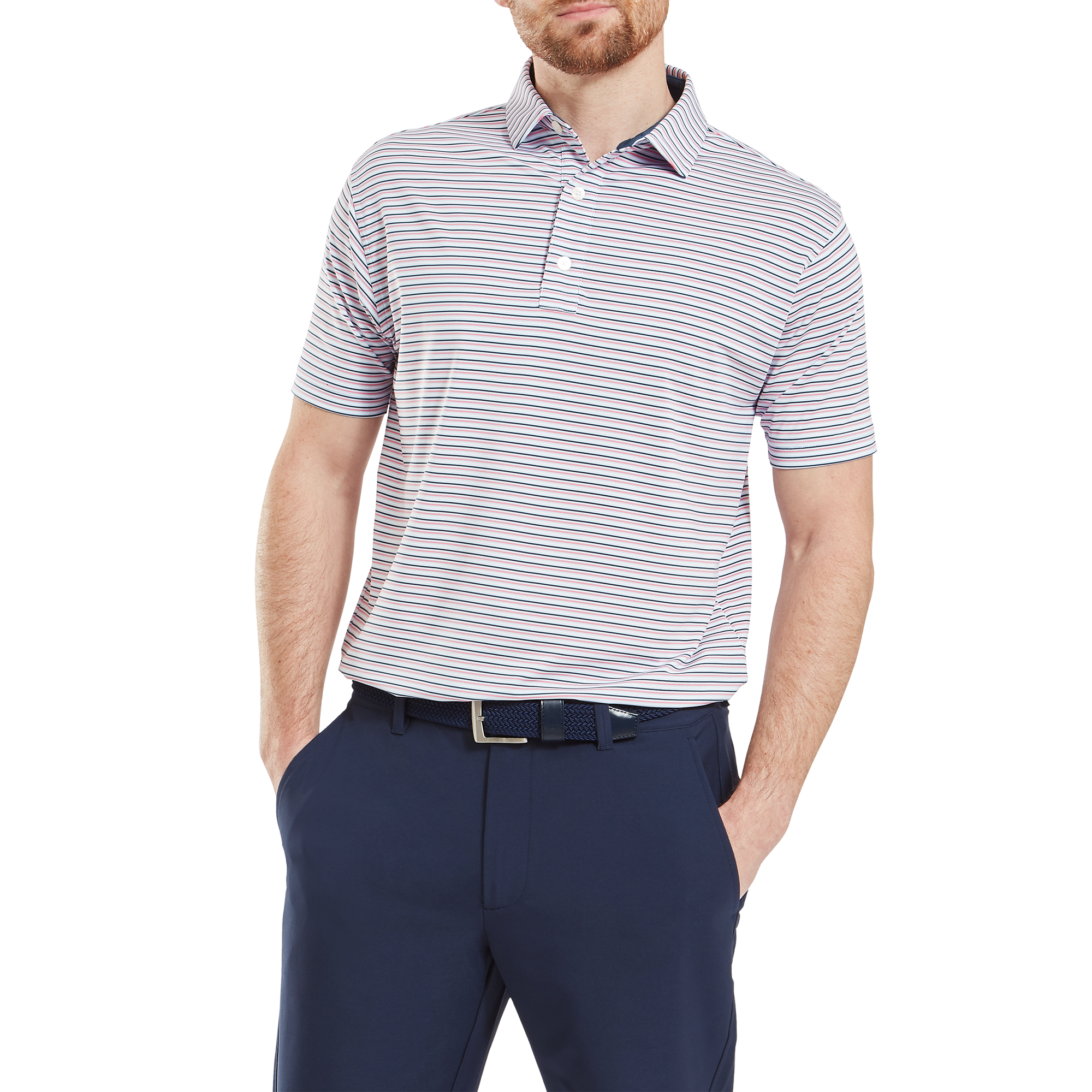 Polo en fil d'Ecosse &agrave; rayures