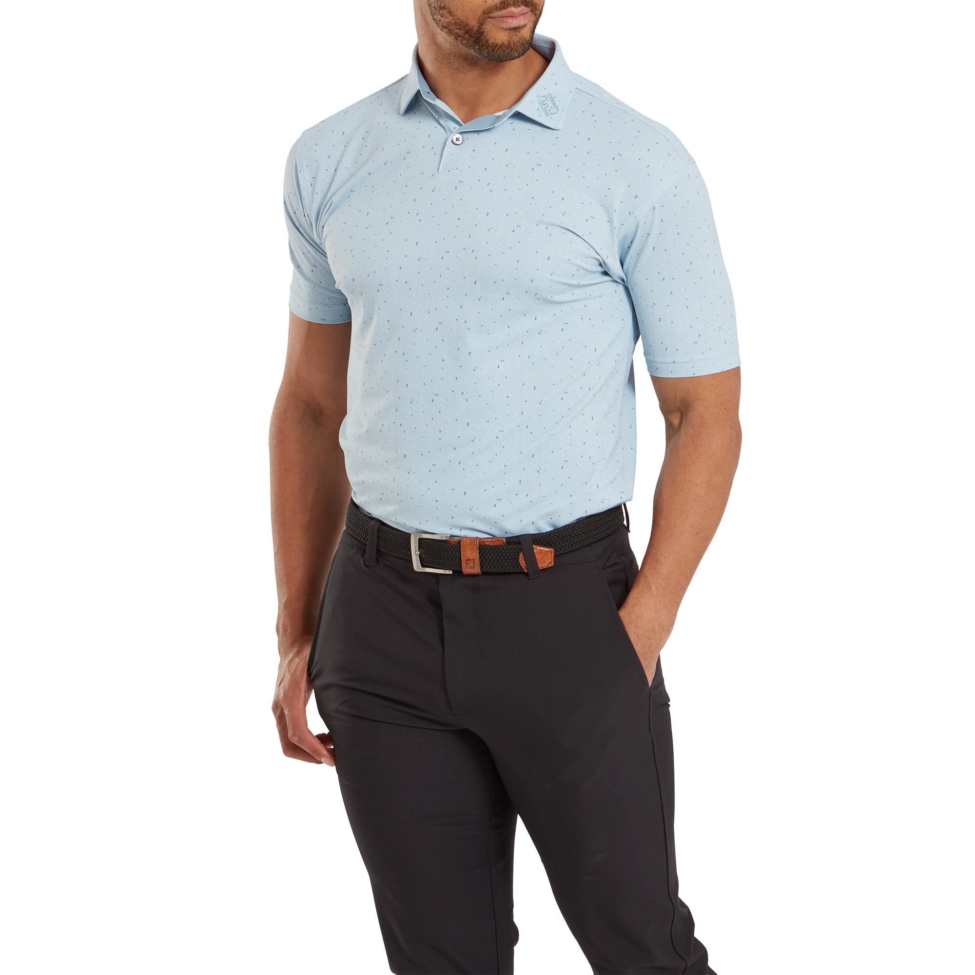 Polo piqu&eacute; avec texture Tweed