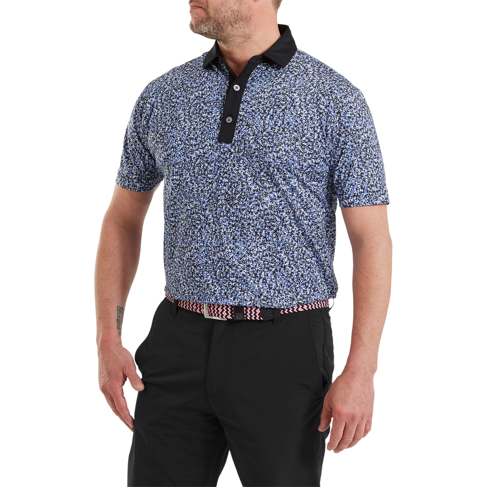 Polo en fil d'Ecosse imprim&eacute; camouflage &eacute;pur&eacute;