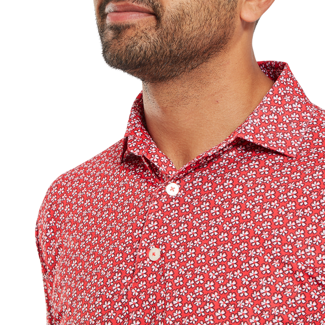 Polo en fil d'Ecosse impression florale