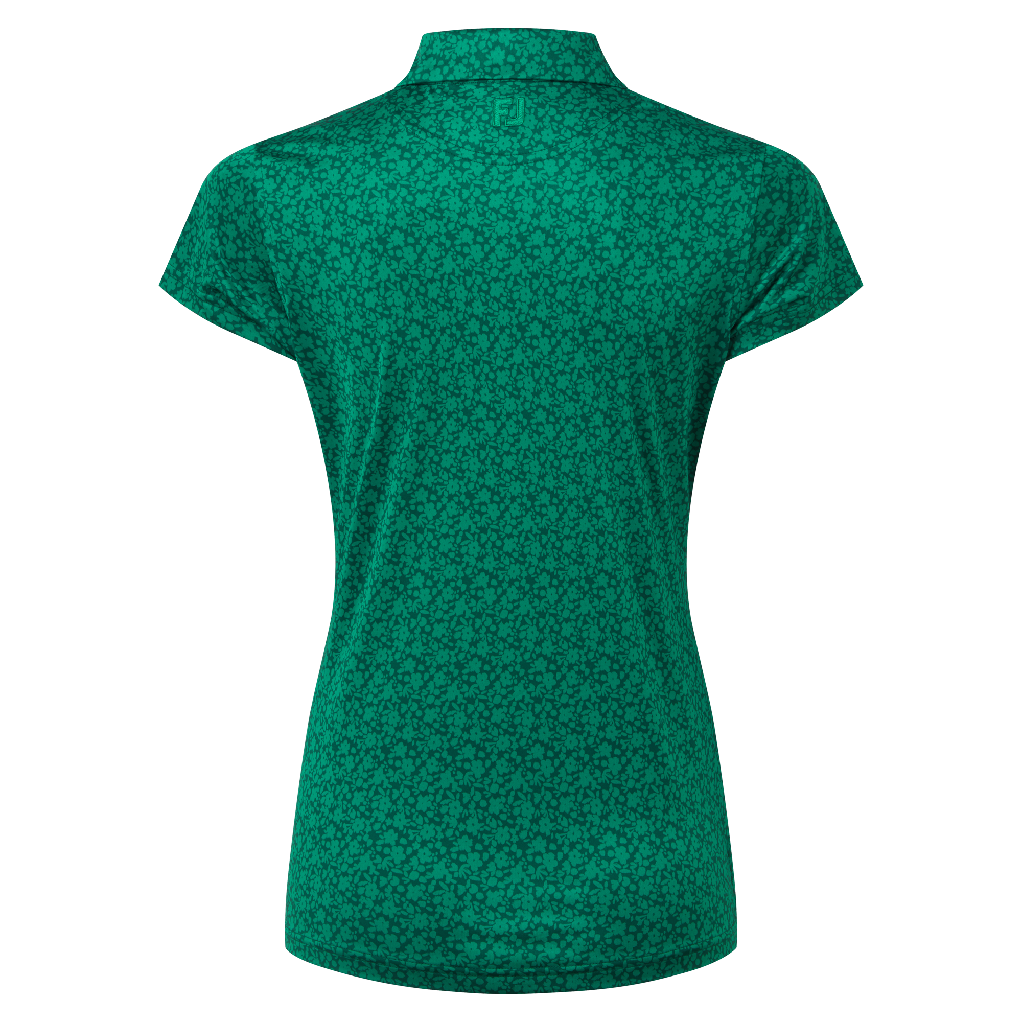 Polo en fil d'Ecosse &agrave; mancherons et impression florale