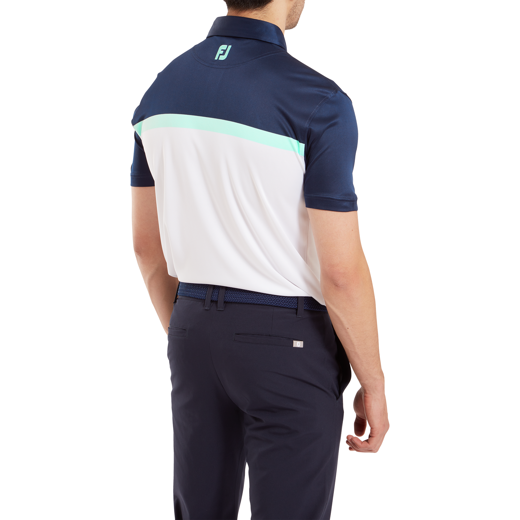 Polo Interlock avec blocs de couleurs